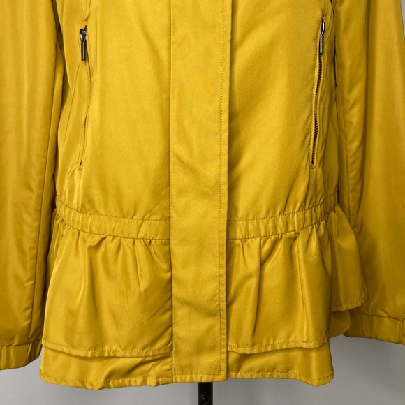 Zara mustard peplum rain coat XSM - Picture 3 of 10